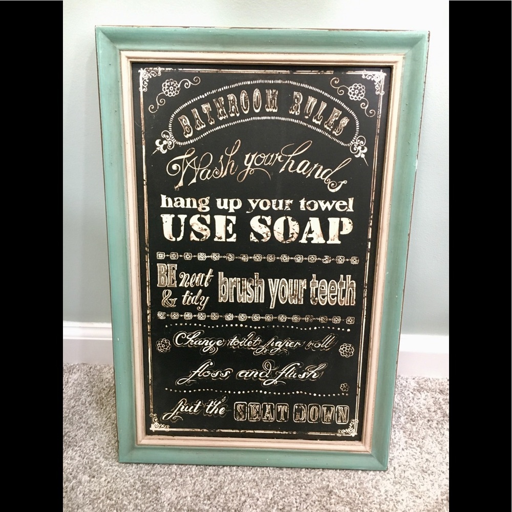 Bathroom Rules sign
